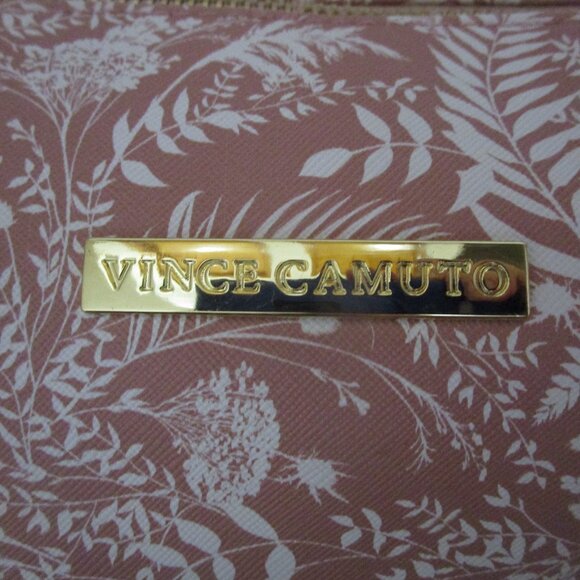 NWT Beautiful Large Vince Camuto Pink and white floral Makeup Bag Pouch 12X6 - Picture 4 of 15
